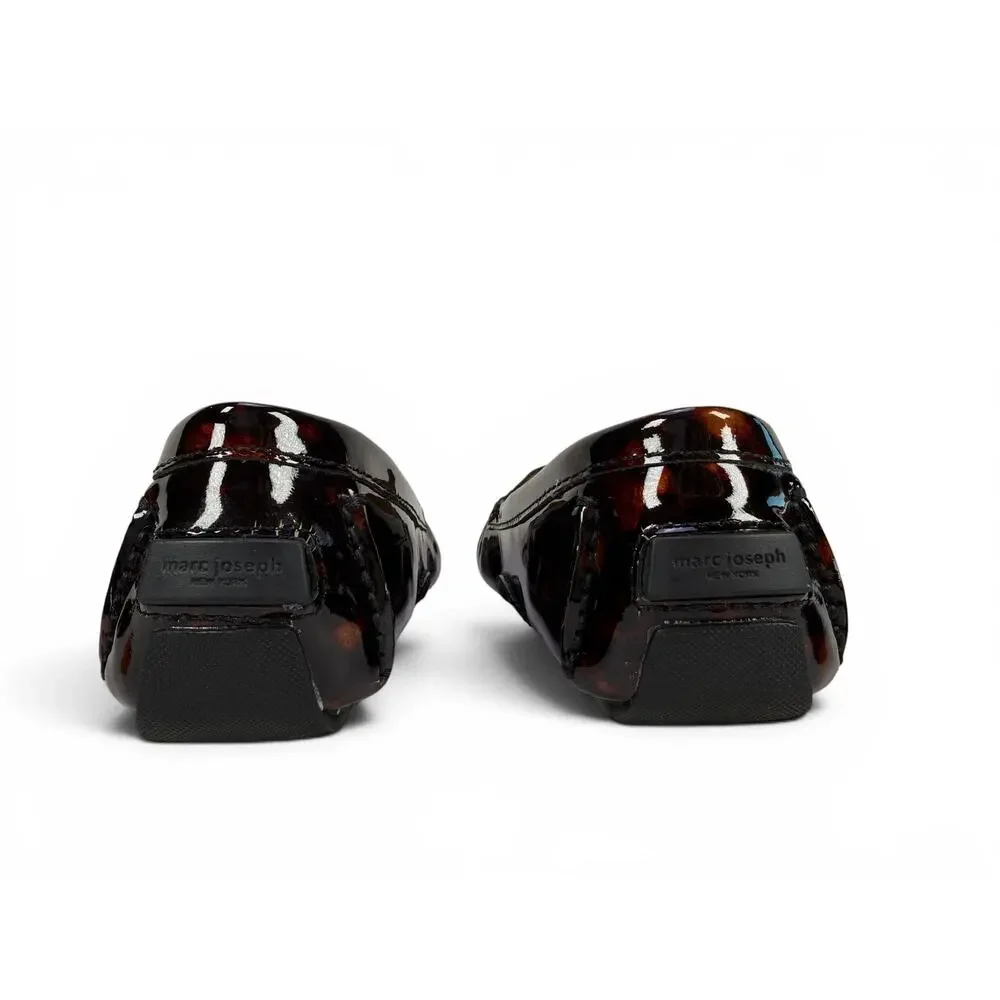 Marc Joseph Manhasset Loafer Womens 9.5‎ Tortoise Patent Leather Driver Slip On